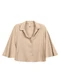 Marialícia - Camisa Feminina Manga Flare Bege - variação: Bege
