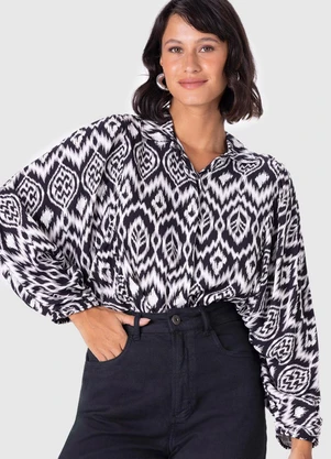 Malwee - Camisa Feminina Paisley em Viscose Branco - MALWEE