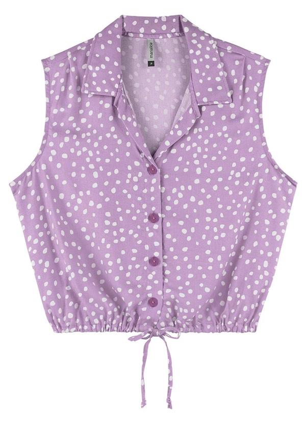 Marialícia - Camisa Feminina Regata com Amarração Roxo