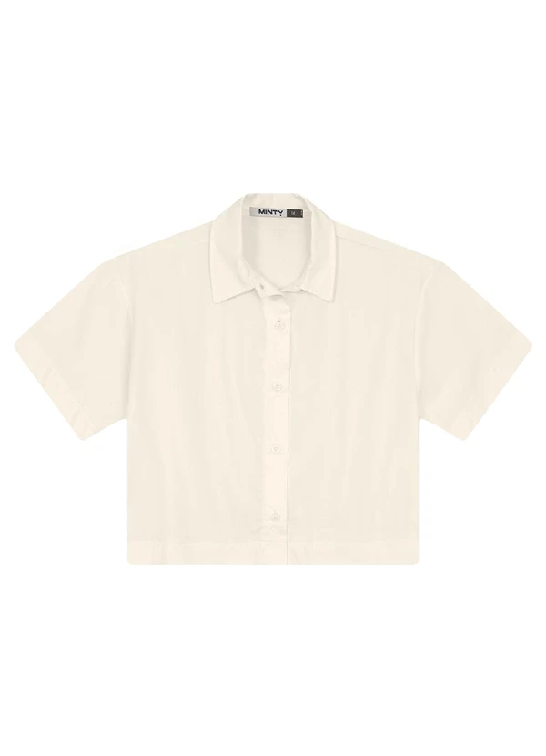 Minty - Camisa Feminina Tricoline Bege 3
