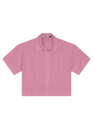Minty - Camisa Feminina Tricoline Rosa - MINTY