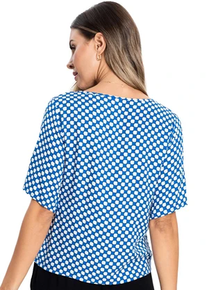 Rovitex - Camisa Feminina Viscose Creponada Azul - ROVITEX