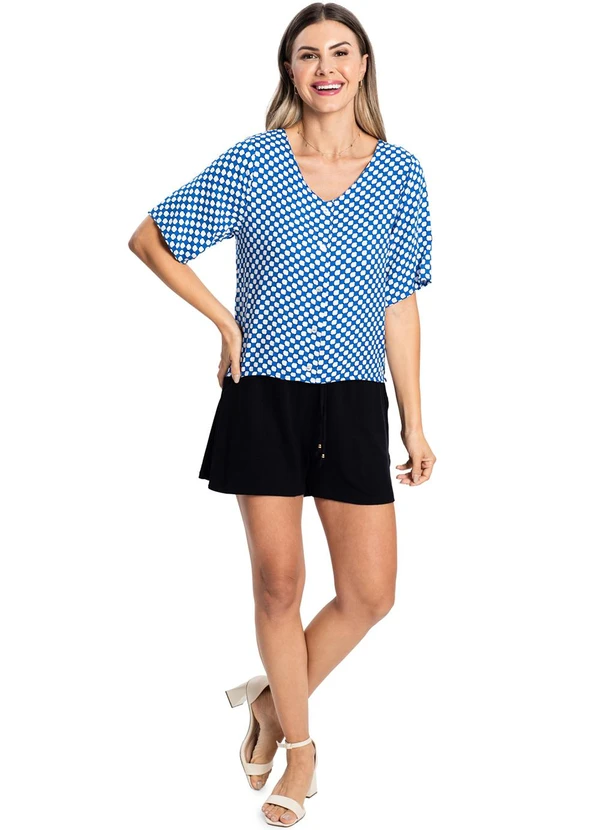 Rovitex - Camisa Feminina Viscose Creponada Azul 3