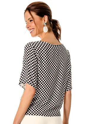 Rovitex - Camisa Feminina Viscose Creponada Preto - ROVITEX