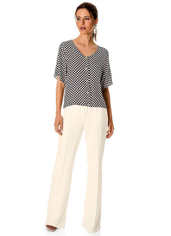 Rovitex - Camisa Feminina Viscose Creponada Preto 3