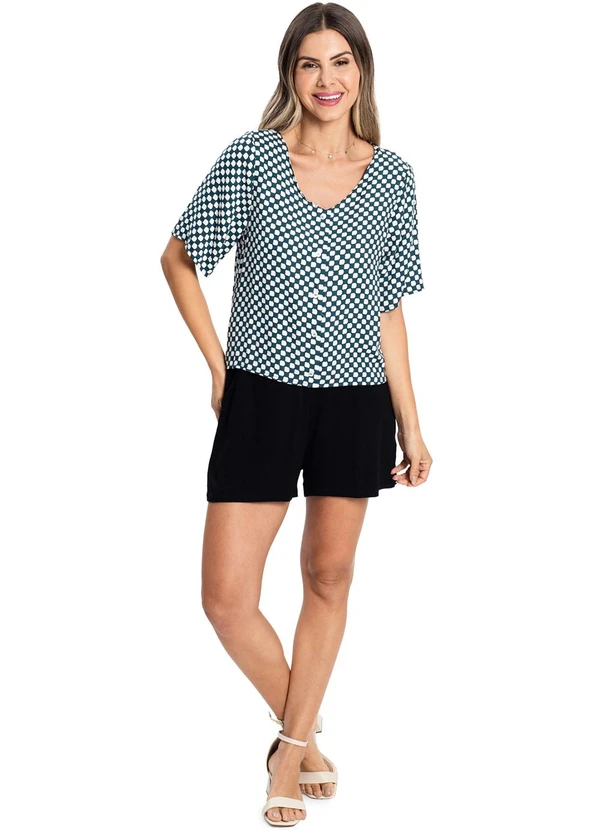 Rovitex - Camisa Feminina Viscose Creponada Verde 3