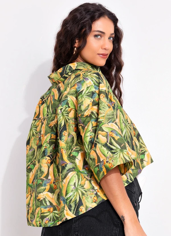 Farm - Camisa Floresta de Passarinho Verde 2