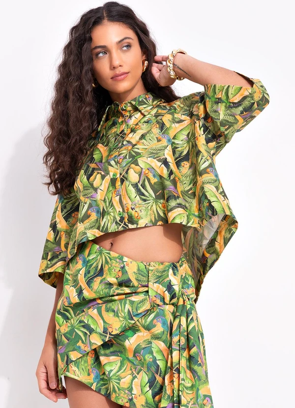 Farm - Camisa Floresta de Passarinho Verde 9