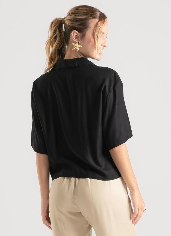 Cativa - Camisa Gola Polo em Viscose Preto 2