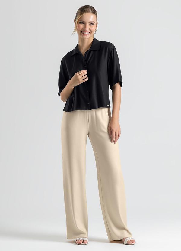 Cativa - Camisa Gola Polo em Viscose Preto 4