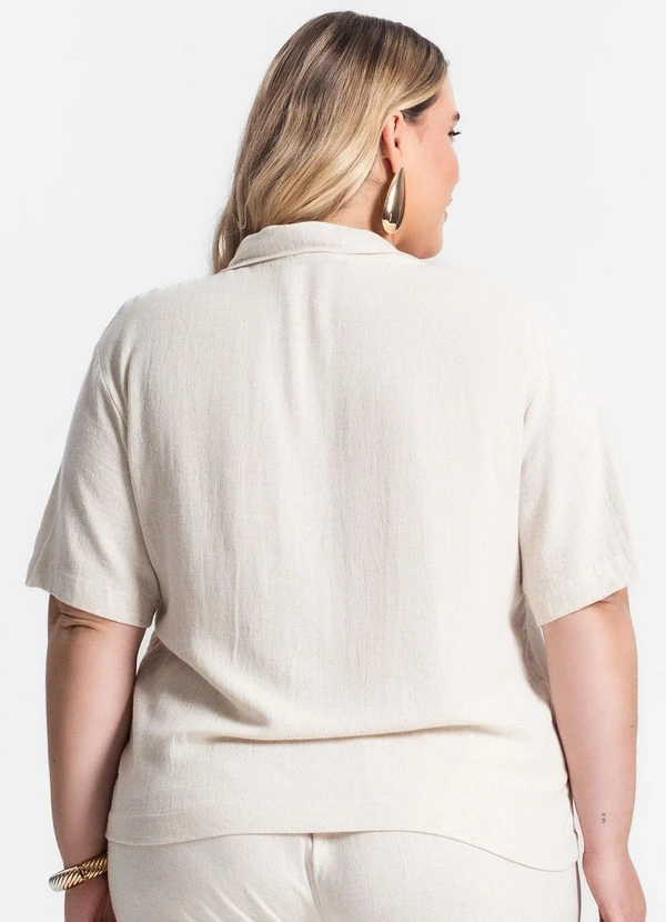 Secret Glam - Camisa Linho Strong Feminina Bege 2