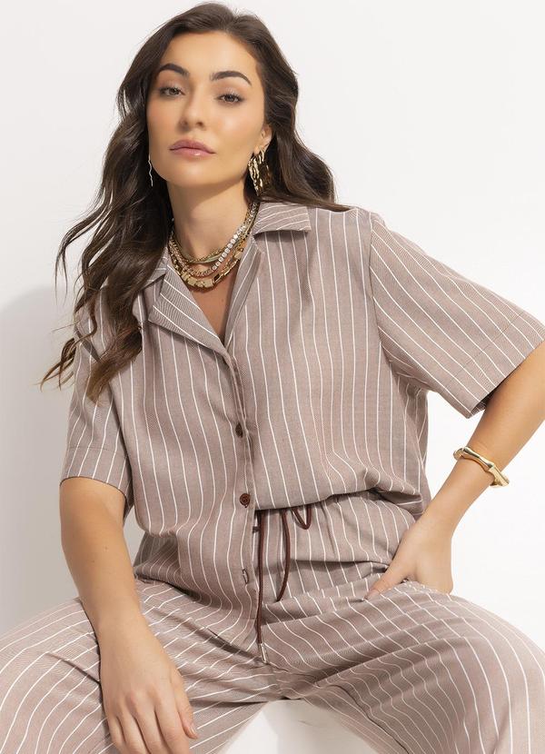 Colcci - Camisa Listrada Bege 10