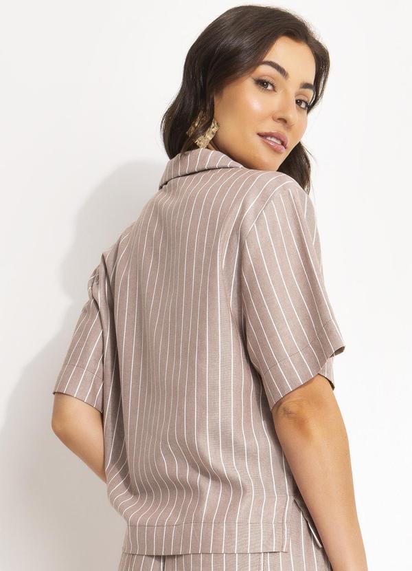 Colcci - Camisa Listrada Bege 2