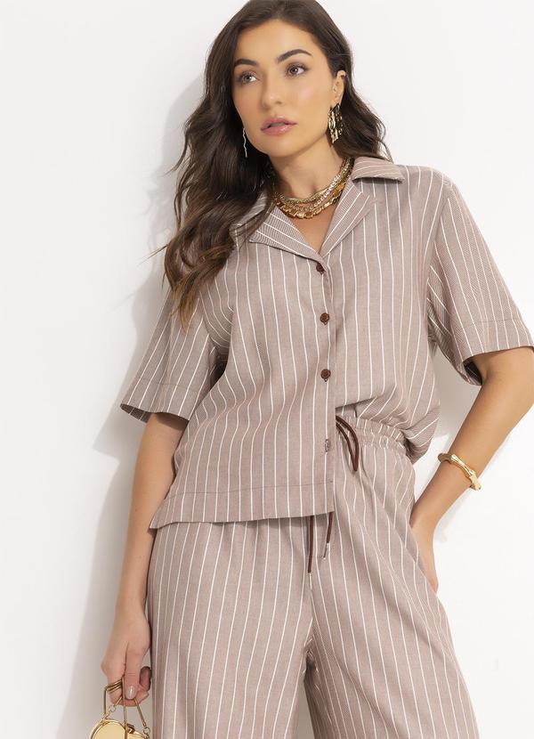 Colcci - Camisa Listrada Bege 9