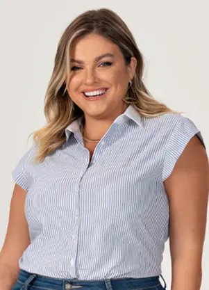 Principessa - Camisa Listrada com Manga Copinho Drica - PRINCIPESSA