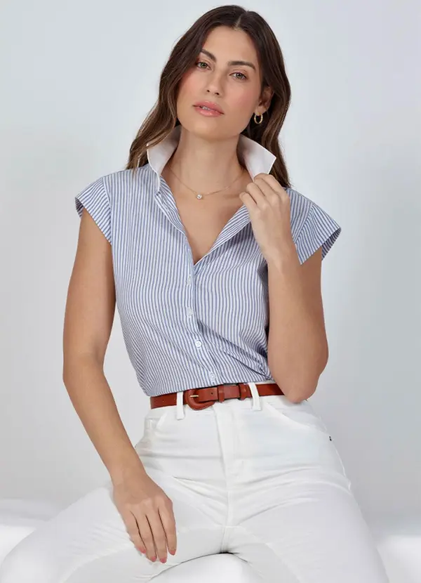 Principessa - Camisa Listrada com Manga Copinho Drica 5