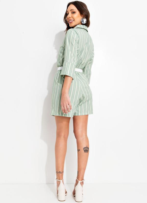 Bimini - Camisa Listrado Verde e Branco em Tecido Plano L 5