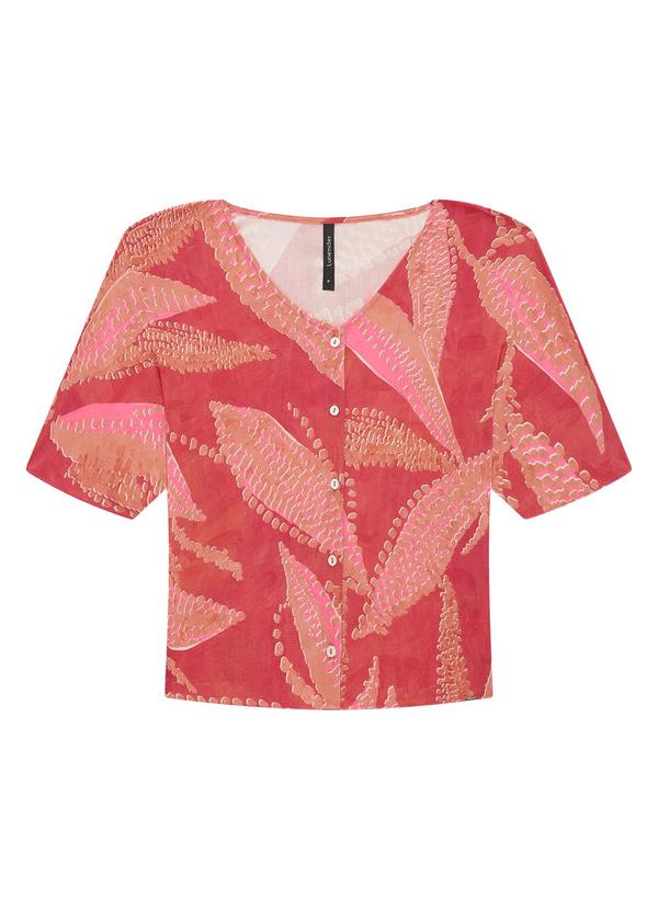 Lunender - Camisa Manga 3/4 em Viscose Vermelho 5