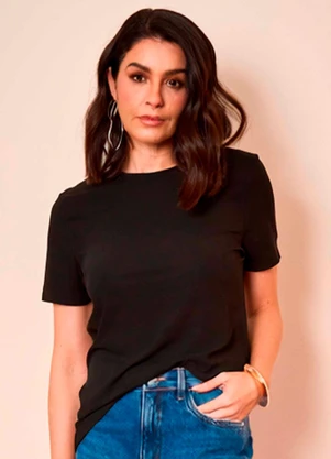 Doce Trama - Camisa Manga Curta Cozy Winter Preto - DOCE TRAMA