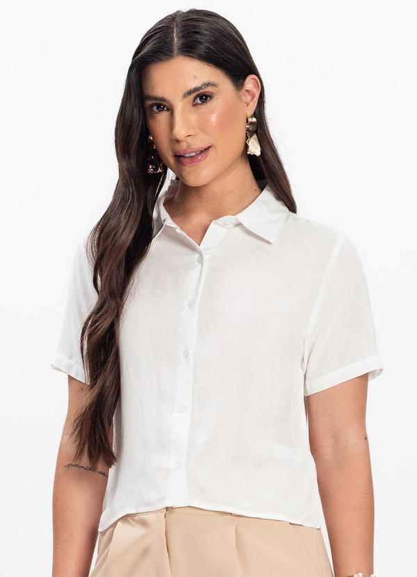 Rovitex - Camisa Manga Curta em Viscose Berry & Co Branco