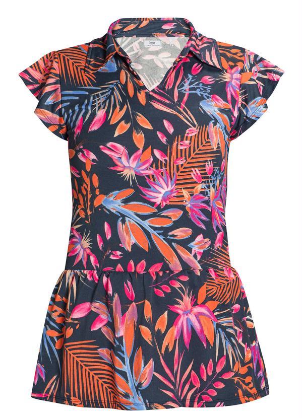 Queima Estoque - Camisa Manga Curta Folhagem Azul 8