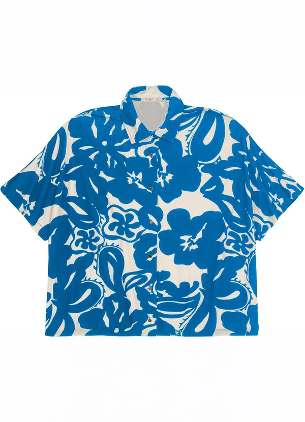 Secret Glam - Camisa Manga Curta Plus Size Azul