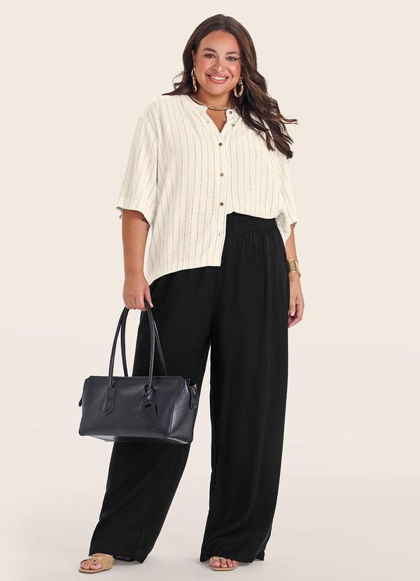 Secret Glam - Camisa Manga Curta Plus Size Bege 2