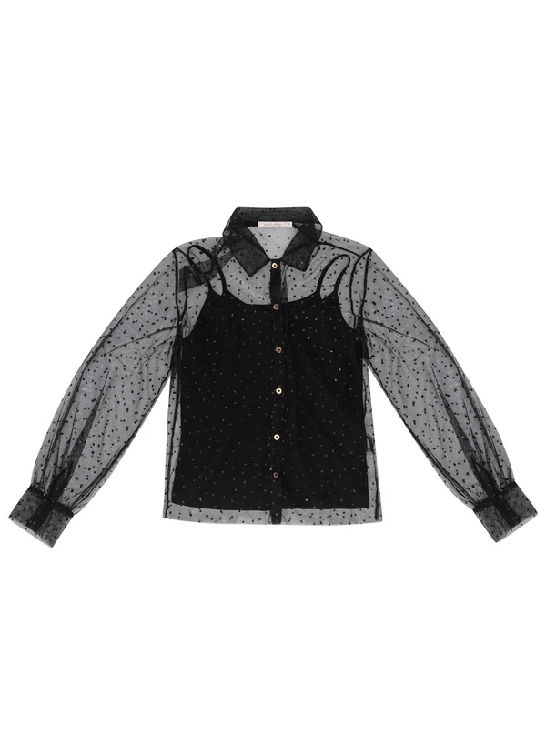 Endless - Camisa Manga Longa com Blusa de Alça Preto 4