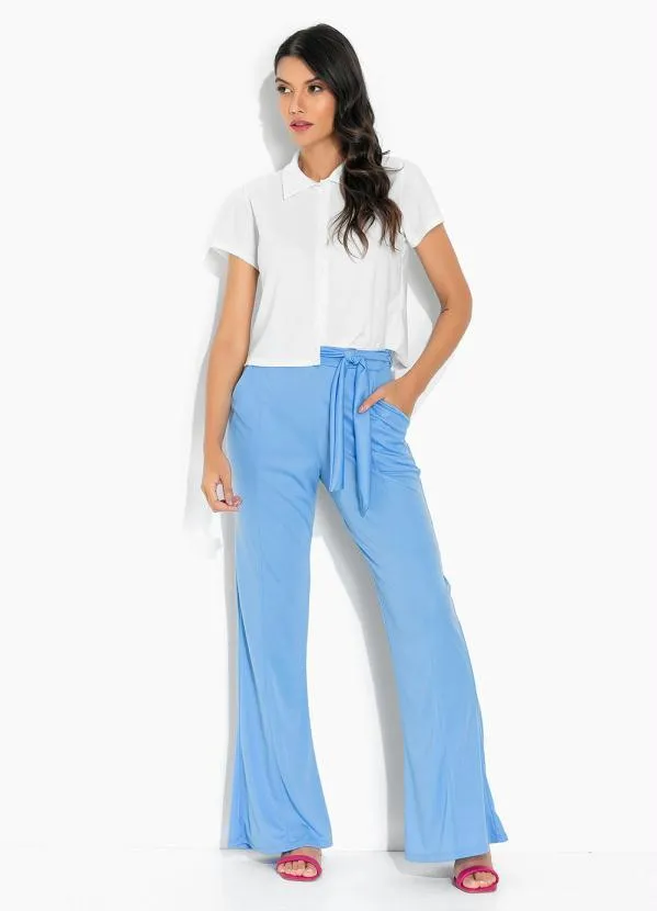 Moda Pop - Camisa Off White com Ombro Deslocado 6