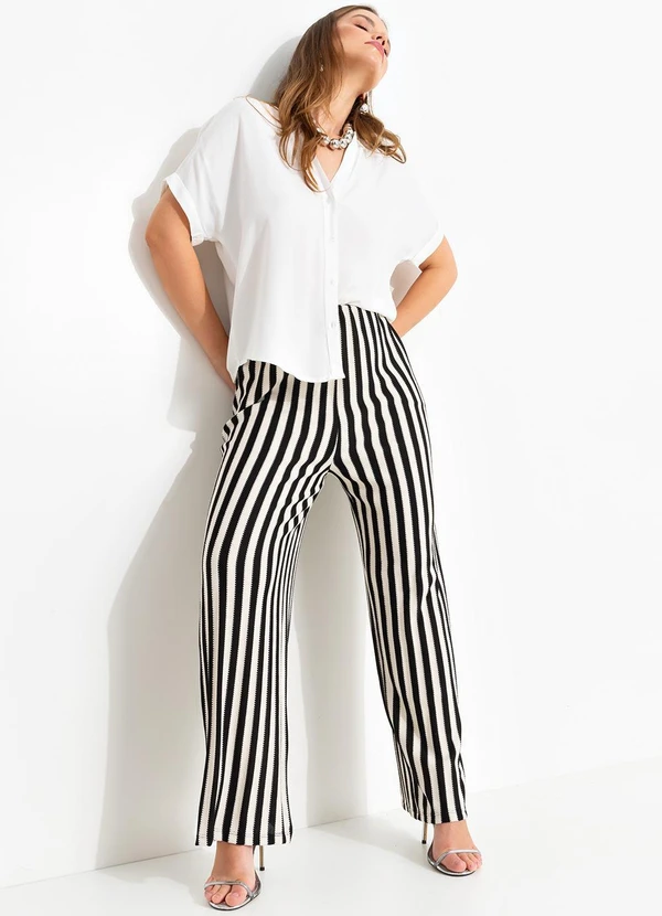 Quintess - Camisa Off White em Viscose Plana 12