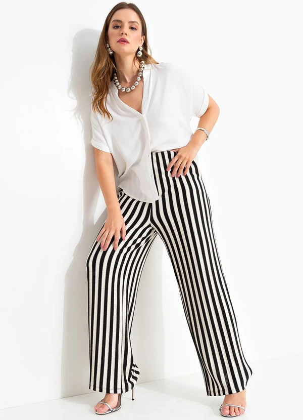 Quintess - Camisa Off White em Viscose Plana 8