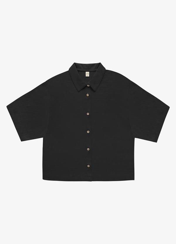 Rovitex - Camisa Oversized Visco Maquinetada Preto