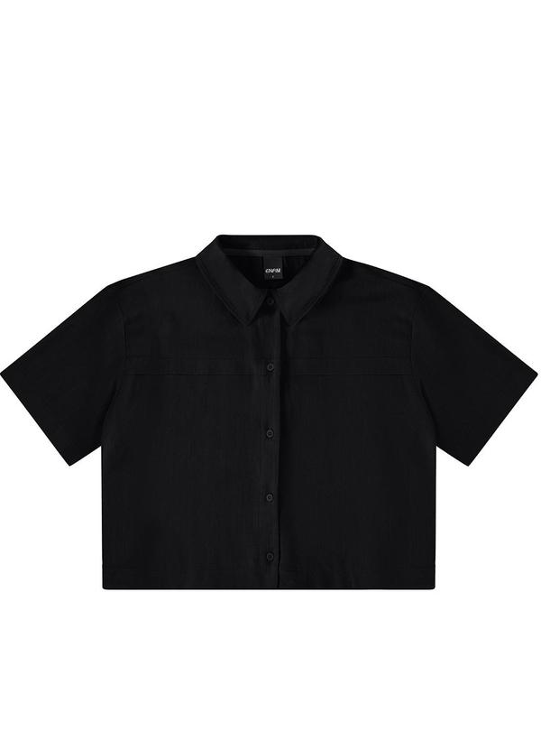 Enfim - Camisa Preto Box em Viscolinho
