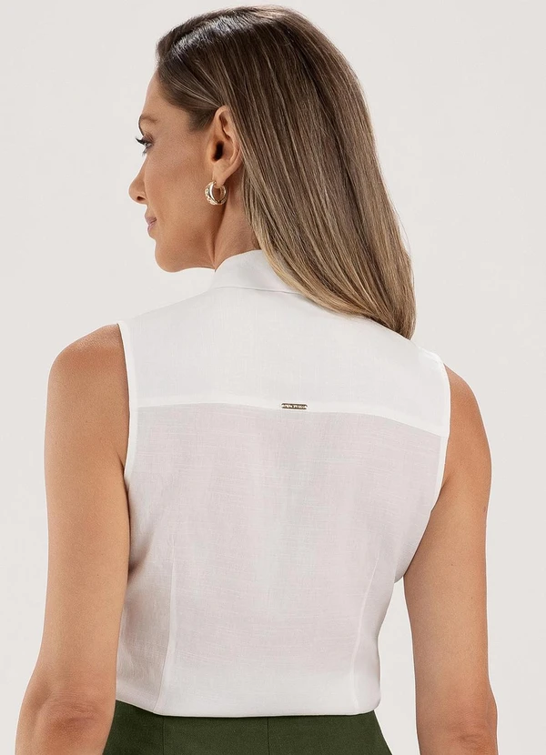 Principessa - Camisa sem Manga em Viscose Off White Oriel 2