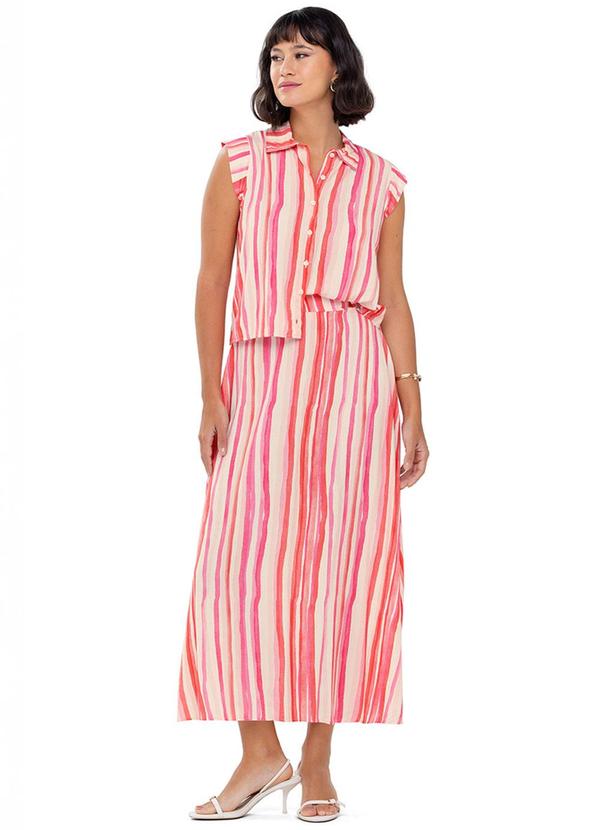 Rezzato - Camisa Social sem Manga Adulto Feminino Laranja 2