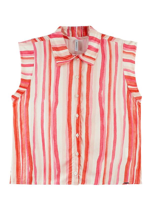 Rezzato - Camisa Social sem Manga Adulto Feminino Laranja 3