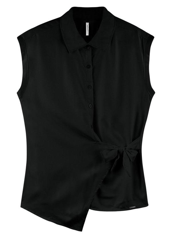 Rezzato - Camisa Transpassada com Laço Adulto Preto