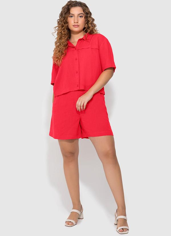 Enfim - Camisa Vermelha Box em Viscolinho 3