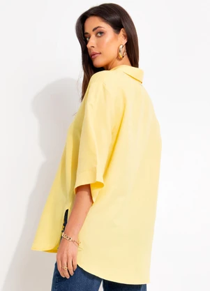 Colcci - Camisa Viscolinho Amarelo - COLCCI