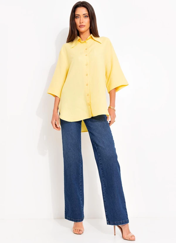 Colcci - Camisa Viscolinho Amarelo 3