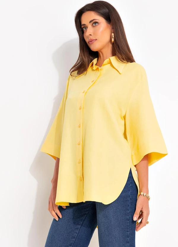 Colcci - Camisa Viscolinho Amarelo 7