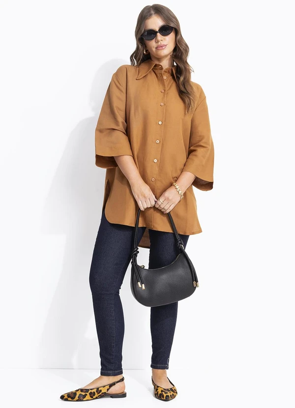 Colcci - Camisa Viscolinho Marrom 3