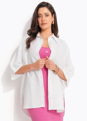 Colcci - Camisa Viscolinho Off White - COLCCI