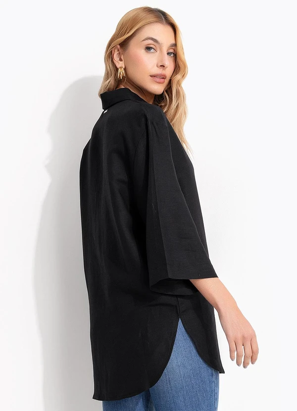 Colcci - Camisa Viscolinho Preto 2