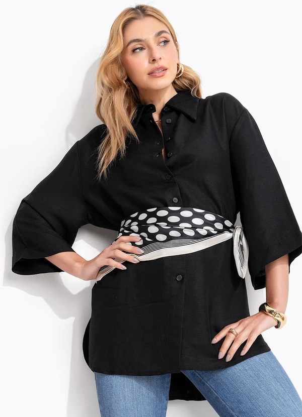 Colcci - Camisa Viscolinho Preto 9