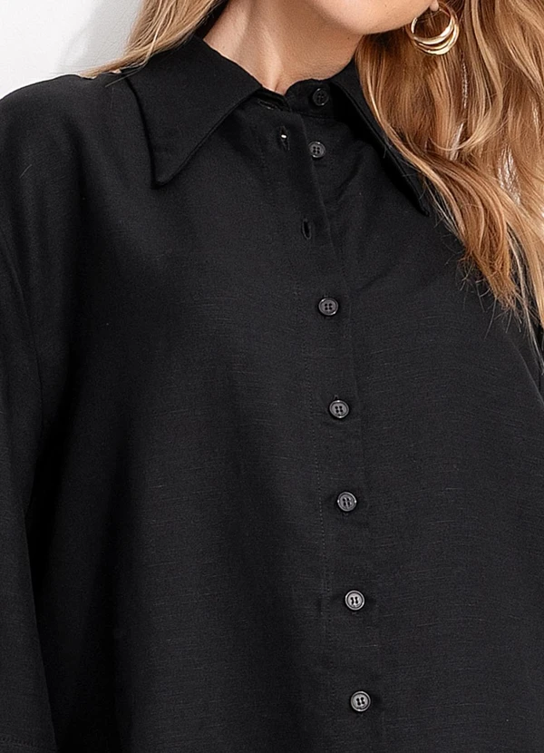 Colcci - Camisa Viscolinho Preto 10