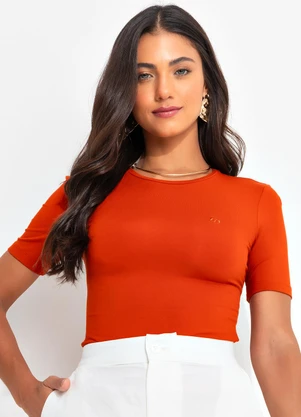 Colcci - Camiseta em Viscose Laranja - COLCCI