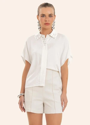 Endless - Camiseta Feminina Viscose Khyara Acetinado Bege - ENDLESS
