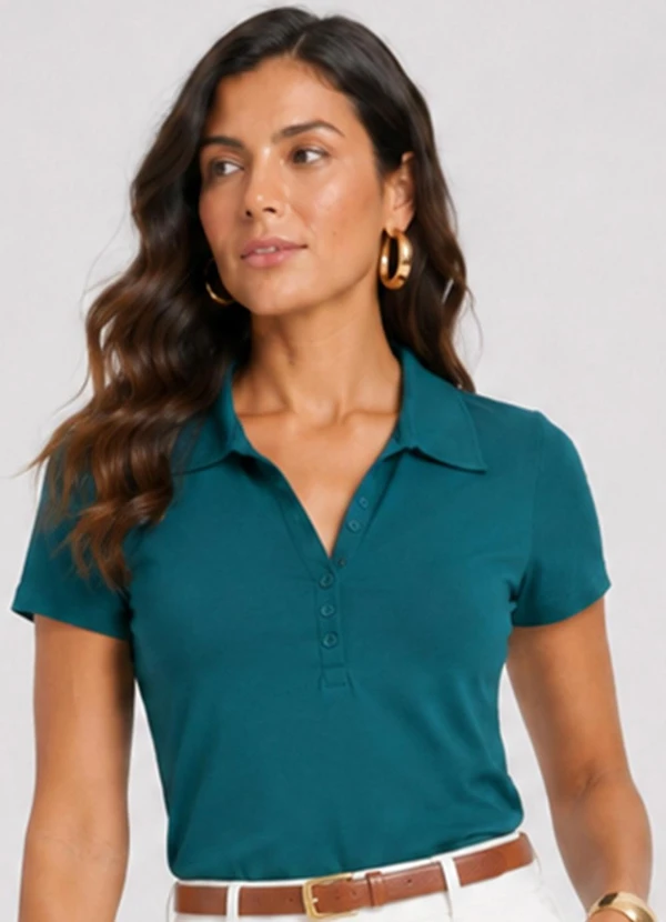 Rovitex - Polo Cotton Básica Feminina Verde