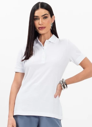 Select - Polo Feminina Piquet Básica Branco - SELECT